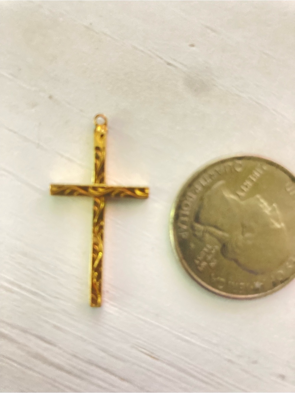 Vintage 12k gf cross pendant